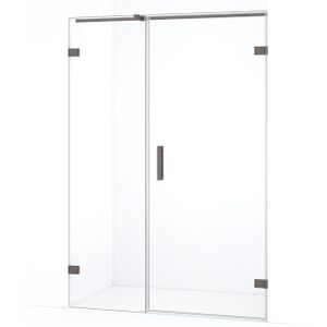 Diamond Douchedeur | 125 cm Zwart metaal Helder glas Draaideur