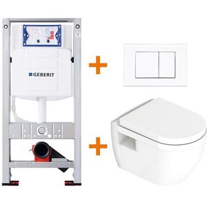 Toiletset Glans wit met Easy Clean + Geberit UP320 inbouwreservoir