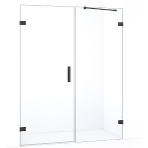 Diamond Douchedeur | 155 cm Zwart chroom Helder glas Draaideur
