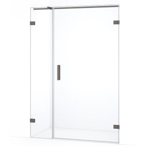 Diamond Douchedeur | 115 cm Zwart metaal Helder glas Draaideur
