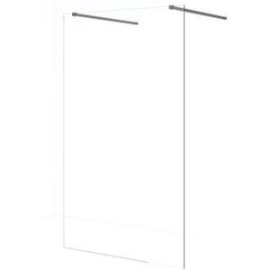 Diamond Inloopdouche | 120 cm Zwart metaal Helder glas Vrijstaande wand