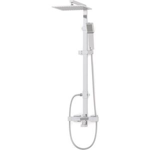 Cubic Opbouw Badkraan met regendouche | Chroom Thermostatisch