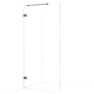 Diamond Inloopdouche | 100 cm Zwart metaal Helder glas Vaste wand