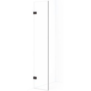 Diamond Inloopdouche | 40 cm Zwart metaal Helder glas Vaste wand