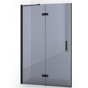 Diamond Douchedeur | 110 cm Mat zwart Rookglas Draaideur
