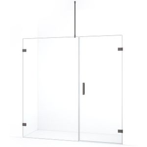 Diamond Douchedeur | 185 cm Zwart metaal Helder glas Draaideur