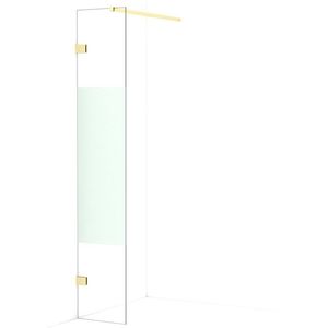 Diamond Inloopdouche | 30 cm Lichtgoud Helder met matte strook Vaste wand