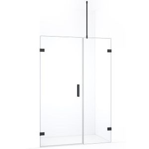 Diamond Douchedeur | 125 cm Zwart chroom Helder glas Draaideur