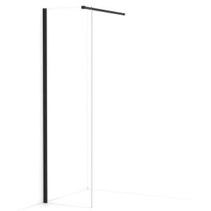 Diamond Inloopdouche | 50 cm Mat zwart Helder glas Vaste wand