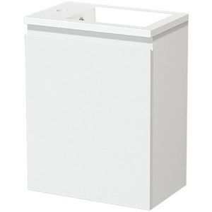 Modulo Pico Toiletmeubel met wastafel | 40 cm Mat wit Greeploos front Mineraalmarmer