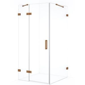 Diamond Douchecabine | 120x90 cm Koper Helder glas Draaideur Rechthoek