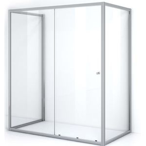 Ruby Allure Douchecabine | 180x90 cm Chroom Helder glas Schuifdeur Halfvrijstaande rechthoek