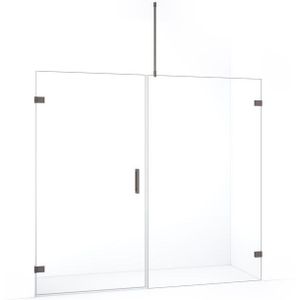 Diamond Douchedeur | 195 cm Zwart metaal Helder glas Draaideur