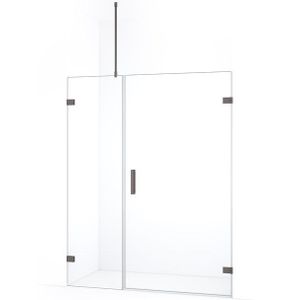 Diamond Douchedeur | 145 cm Zwart metaal Helder glas Draaideur