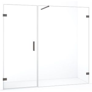 Diamond Douchedeur | 215 cm Zwart metaal Helder glas Draaideur