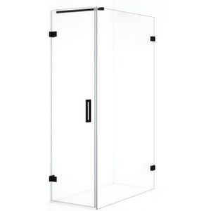 Diamond Douchecabine | 120x60 cm Mat zwart Helder glas Draaideur Rechthoek
