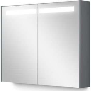 Spiegelkast Met Verlichting Modulo 90x70cm Middengrijs