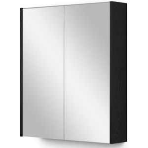Spiegelkast Met Verlichting Modulo 60x70cm Zwart Eiken