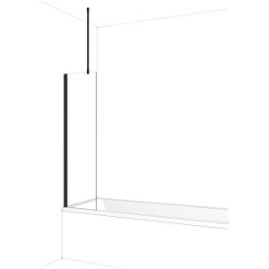 Diamond Badwand | 40 cm Mat zwart Helder glas