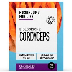Mushrooms For Life - Cordyceps Poeder Bio - 60 gram - Antioxidanten
