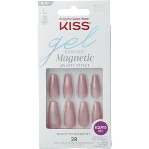 KISS - Gel Fantasy - Druknagels - Middelroze - Doodskistvorm - Inclusief Nagellijm en Manicureaccessoires
