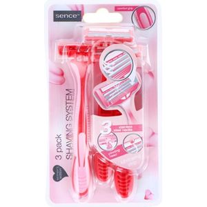 Sence - Handmatig Scheermesje - Roze - Wegwerpbaar - 3 Stuks