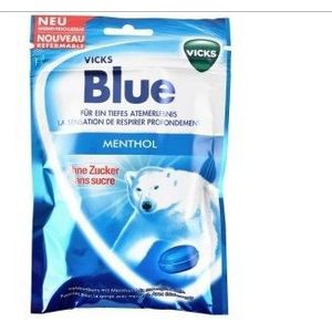Vicks Blue menthol suikervrij bag 20 x 72g