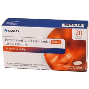 Sanias Paracetamol 500 mg liquid caps 20 Capsules