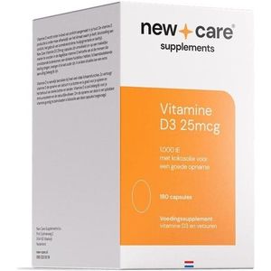 New Care - Vitamine D3 - Capsules - 180 Stuks - Met Kokosolie