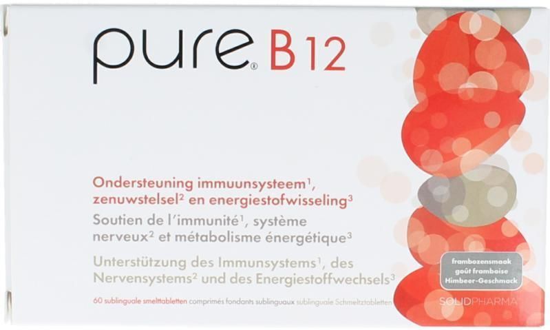Vitamine B12 - 1000 µg - Sublinguale Smelttabletten - Zoetstoffen - Framboos