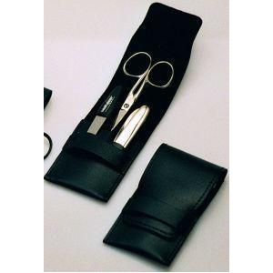 Malteser - Zaketui 3-delig - Rundleder - Zwart - Nagelschaar en Zakmes