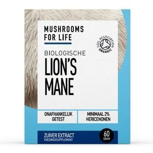 Mushrooms For Life - Lion's Mane Poeder - Biologisch - 60 Gram