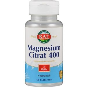 Kal - Magnesium Citraat - Tabletten - 400 mg - Vegan - 60 stuks