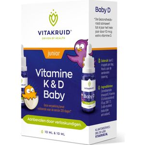 Vitakruid Vitamine k & d baby druppels 2x10ml