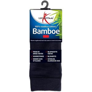 Lucovitaal Bamboe sok lang blauw 47-50 1 paar