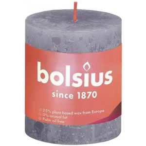 Bolsius Rustiek stompkaars shine 80/68 frosted lavender 1 Stuk