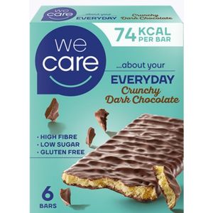WeCare Crunchy dark chocolate 6 stuks