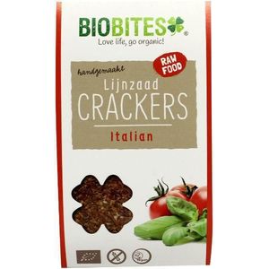Biobites Lijnzaad crackers raw italian 2st