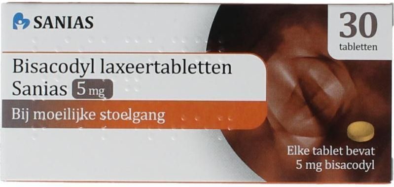 Bisacodyl Laxeertabletten - 5 mg - Maagsapresistent - Sanias