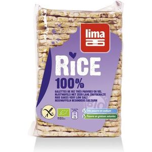Lima Rijstwafels zonder zout dun recht 130g