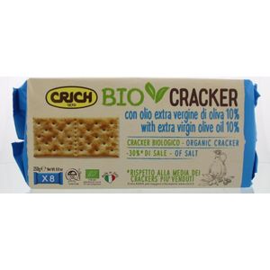 Crich Crackers olijfolie zonder zout blauw 250g