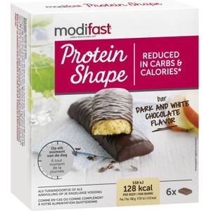 Modifast Protein shape reep pure/witte chocolade 6x31gr