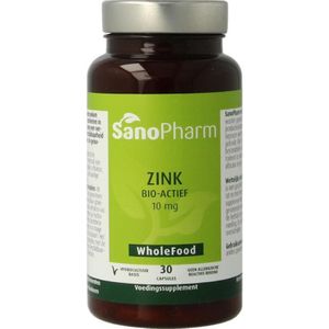 Sanopharm - Zink Wholefood - Mineralenpreparaat - 30 Capsules