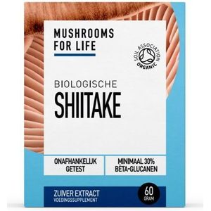 Mushrooms4Life - Shiitake Poeder - Bio - 60 gram