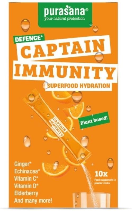 Purasana - Captain Immunity - Superfood Hydration Poeder - 10 Stuks