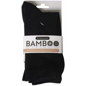 Bamboo Organic Airco korte sokken zwart maat 35-38 3 paar
