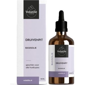 Volatile - Druivenpit Basisolie - 100ml - Natuurlijke Olie - Verzachtende Eigenschappen