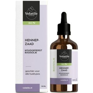 Volatile Hennepzaad koudgeperst basisolie bio glazen fles 100ml