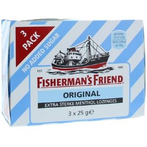 Fishermansfriend Original extra sterk suikervrij 3x25g