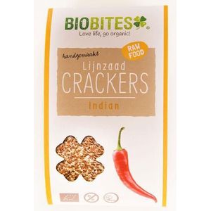 Biobites Lijnzaad crackers raw indian 2st